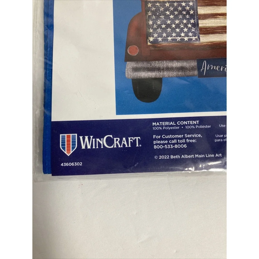 WinCraft Garden Flag Unisex OS Blue Celebrate 4th of July Golden Retriever Truck